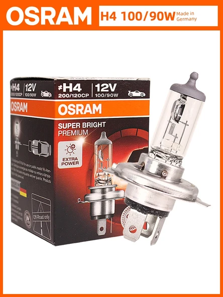 Osram H4 12V/100/90W Halojen Motosiklet Ampulü (Çin Üretimi) - 5