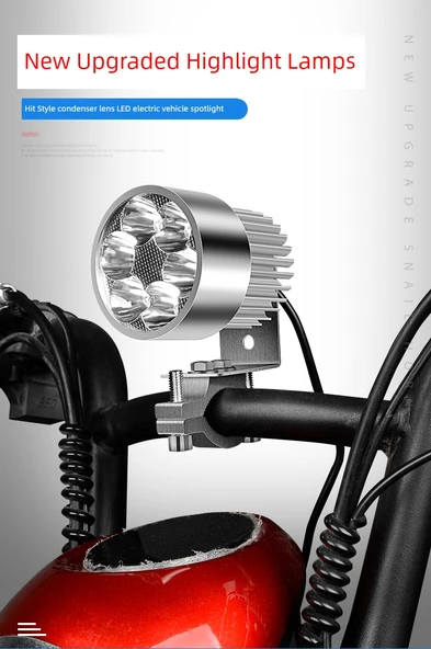 Motosiklet LED Yardımcı Far - 9 LED - Altın Renk - 36W - 7