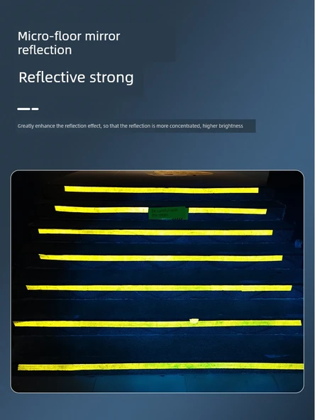 Motosiklet Kaskı Reflektörlü Uyarı Etiketi - 3cm Parlak Beyaz 10 Metre - 2