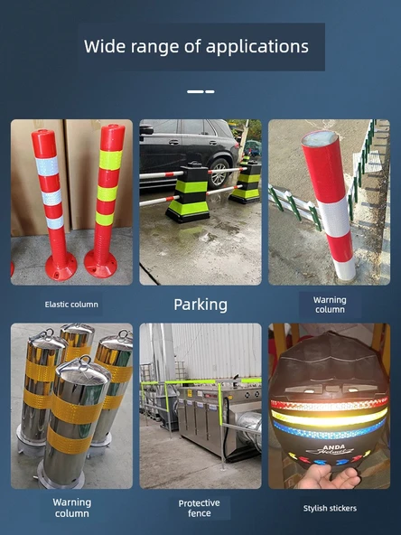 Motosiklet Kaskı Reflektörlü Uyarı Etiketi - 3cm Parlak Beyaz 10 Metre - 4