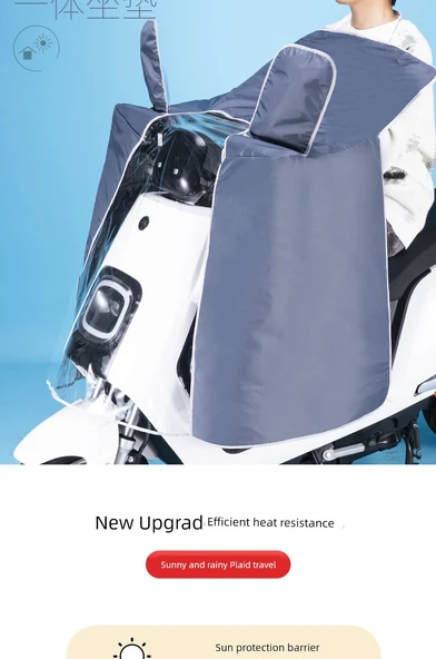 Elektrikli Araç Motosiklet Ön Cam Güneşliği - Gri Aynalı - 7