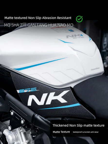 Spring Breeze 675NK Yakıt Depo Sticker - B- NK Beyaz Siyah Kalınlaştırılmış Buzlu Boya - 3