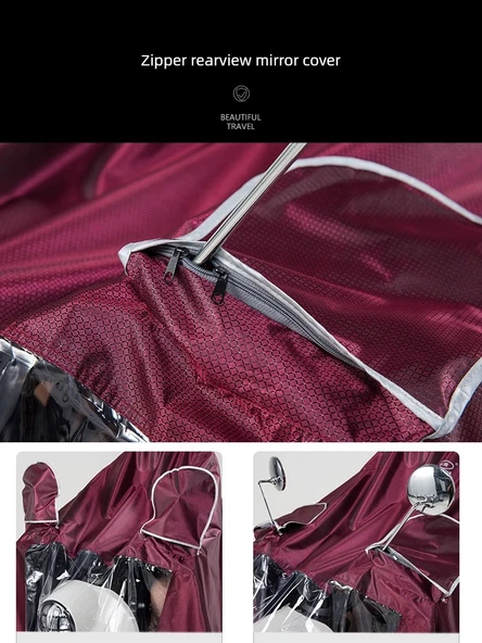 Elektrikli Motosiklet Yağmurluğu - Oxford Kumaş - XXXXL - Tek Kişilik - Lacivert - 5
