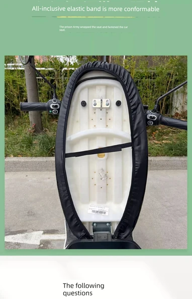 Elektrikli Araba/Motosiklet Koltuk Kılıfı - Orta Boy [56-65] - Siyah Su Küpü - 11