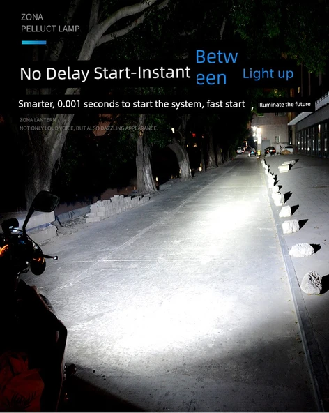Motosiklet LED Yardımcı Far - 6 LED - Siyah Renk - 30W - Klipsli - 11