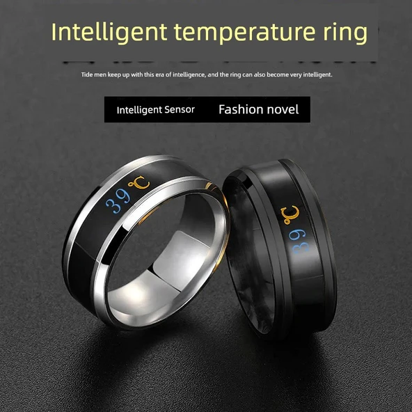 Sıcaklık Hassasiyetli Akıllı Yüzük - Gümüş 59.5mm - 7