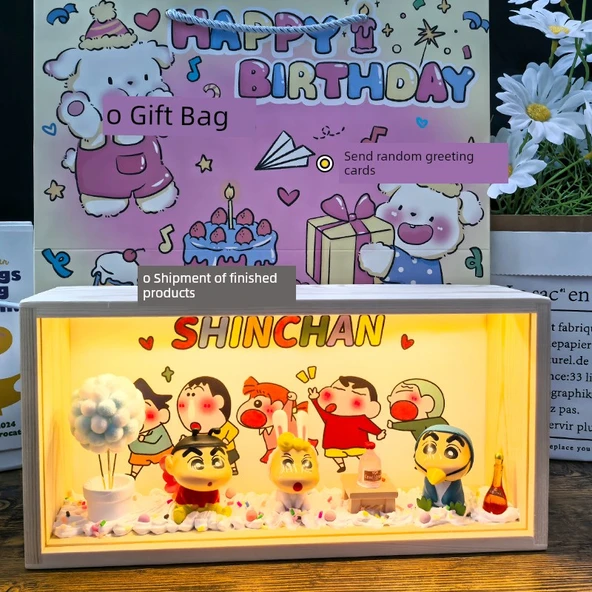 Sivri Ağızlı Köpek Tasarımlı Küçük Masa Lambası - Pilli Model (Hediye Kartlı ve Paketli) - Model 2