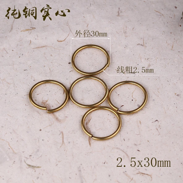 DIY Sarı Bakır Açık Halka - 2.5/30mm 5'li Paket