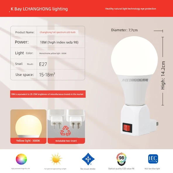 Takılabilir LED Gece Lambası - 18W 3000K Sarı Işık