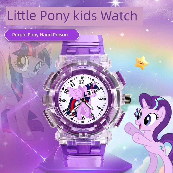My Little Pony Mor Pony Çocuk Saati - Işıklı, Su Geçirmez
