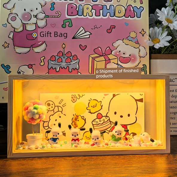 Sivri Ağızlı Köpek Tasarımlı Küçük Masa Lambası - Pilli Model (Hediye Kartlı ve Paketli) - Model 2 - 11