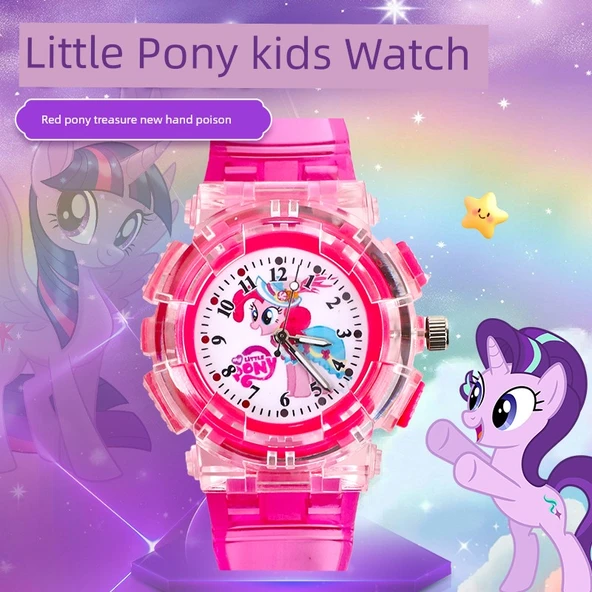My Little Pony Gül Pony Çocuk Saati - Işıklı, Su Geçirmez
