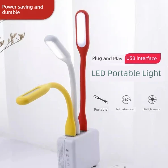 USB Mini LED Taşınabilir Lamba - Rastgele Renk - 10'lu Paket - 7