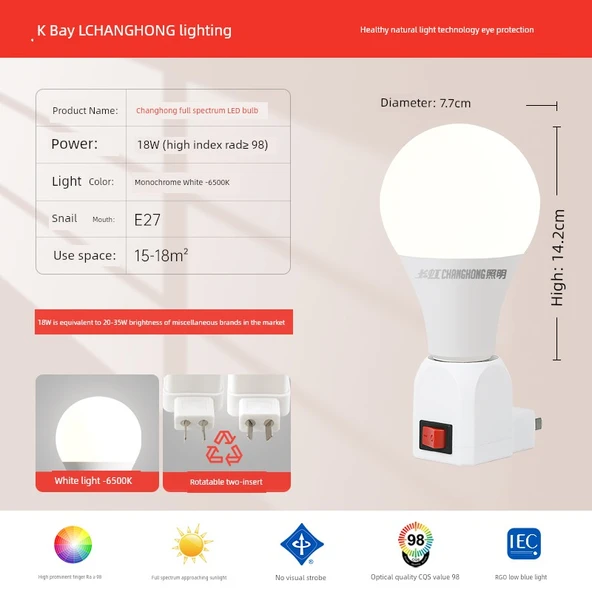 Takılabilir LED Gece Lambası - 18W 6500K Beyaz Işık