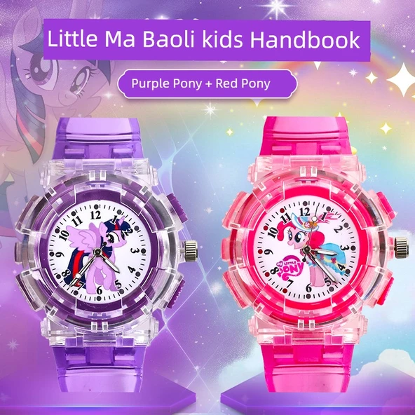My Little Pony Mor ve Gül Pony Çocuk Saati Seti
