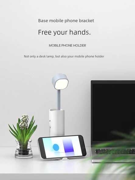 Beyaz LED Masa Lambası - 1200mA - Telefon Tutuculu - 3
