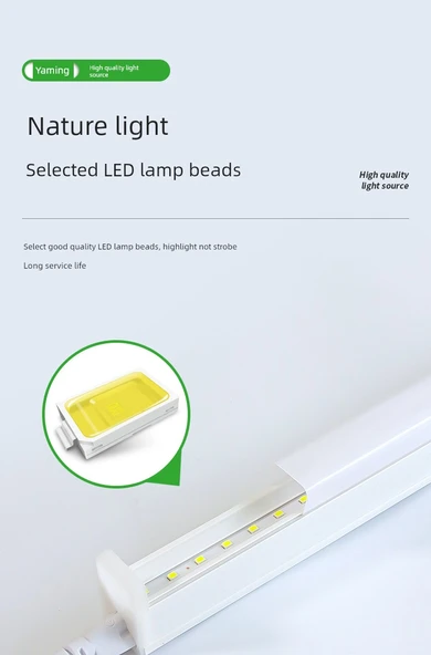 Takılabilir LED Masa Lambası - 60cm 10W Doğal Işık - Göz Koruma - 9