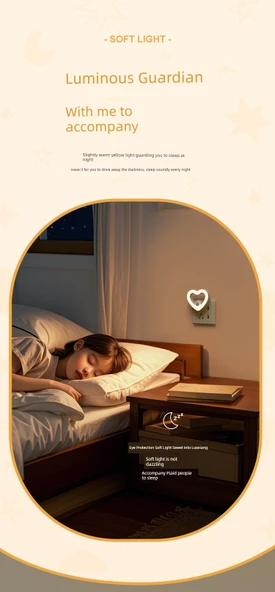 Romantik Kalp LED Gece Lambası - 3 Kademeli - 2 Pembe Kalp - 8