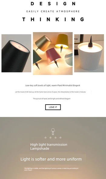 Şarap Şişesi Tasarımlı LED Masa Lambası - Mavi Demir - USB Şarjlı - Dokunmatik Dimleme - TYPE C - 8
