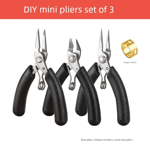 DIY Takı Yapım Pensesi Seti - Profesyonel: Üç Parça Set + Açma Kapama Halkası