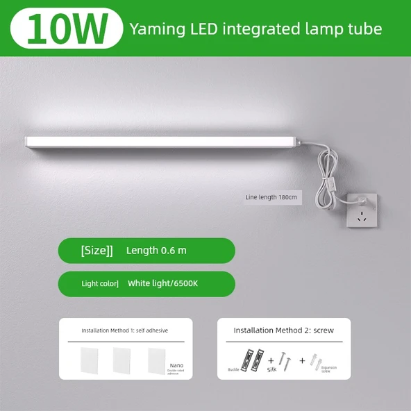 Takılabilir LED Masa Lambası - 60cm 10W Beyaz Işık - Göz Koruma