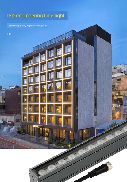 LED Duvar Yıkama Lambası - 24V 4W - 0.3m - Ek Yersiz - Yeşil - 5