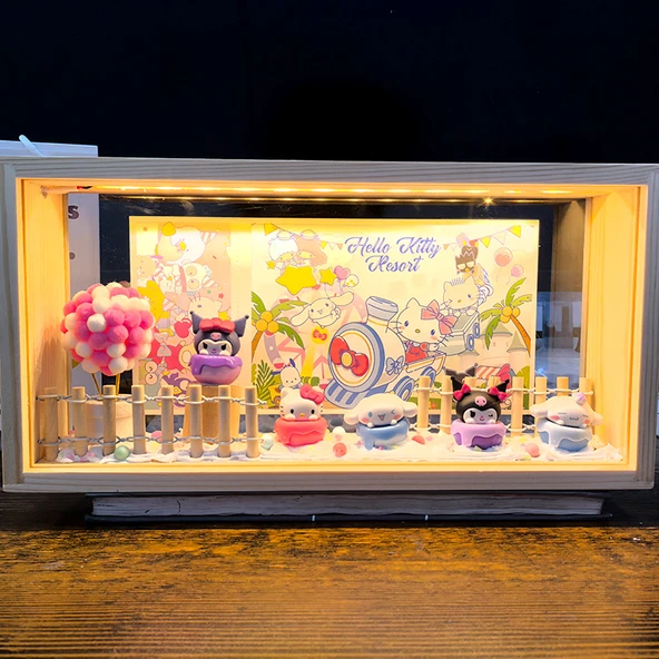 Hello Kitty Kremalı Tatlı 5 Melodi Lamba - Batarya + Şarj Aleti