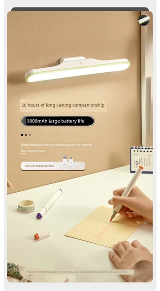 Dokunmatik LED Masa Lambası - 3000mAh Şarjlı - 40° Ayarlanabilir Açı - Kademesiz Dimleme - Üç Renk Ayarı - 10