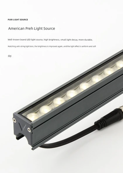 LED Duvar Yıkama Armatürü - 24V 6W - 0.55m - Ek Yersiz - Sarı - 7