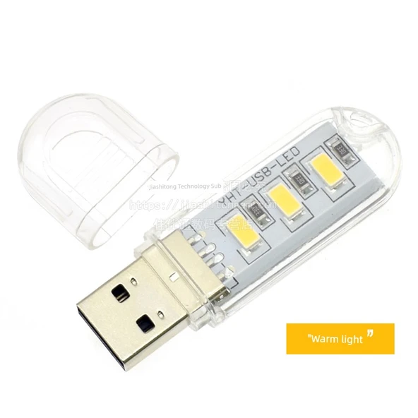 Mini Taşınabilir LED Masa Lambası - 3 LED Sıcak Işık