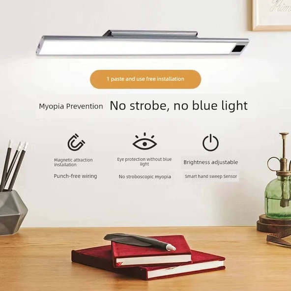 Duvara Monte LED Masa Lambası - 40cm, Fişli, Mavi Işık Yok, Kısılabilir Renk, 9W - 8