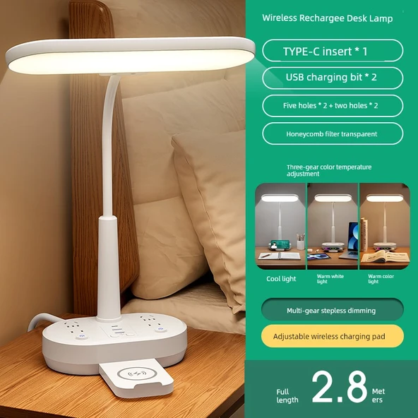 T9 LED Göz Koruma Masa Lambası - Kablosuz Şarjlı - 2.8M
