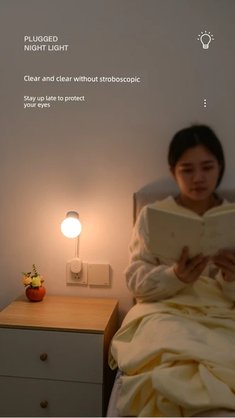 Dim Edilebilir LED Gece Lambası - 1W Yumuşak Işık - Klasik Düğme (İki Renkli) - 11