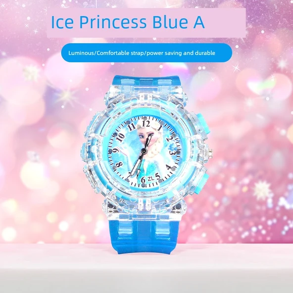 Çocuk Frozen Aisha Işıklı Saat - Aisha Mavi A