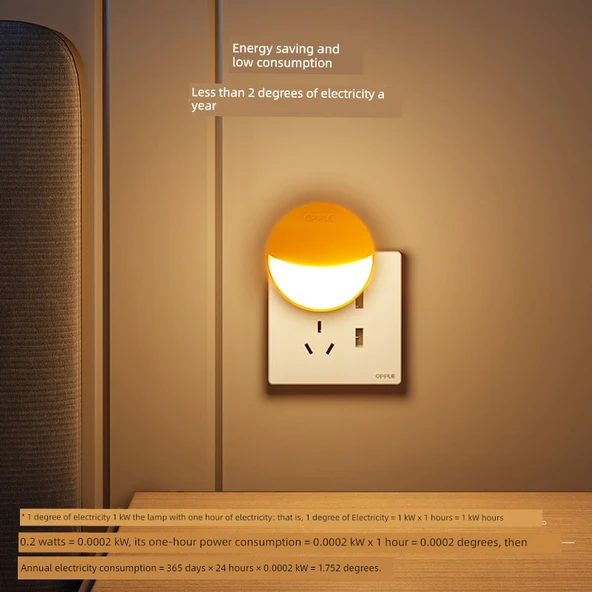 Ay Desenli LED Gece Lambası - Çift Işık Kaynağı - Işık Kontrollü + İnsan Sensörlü - 4