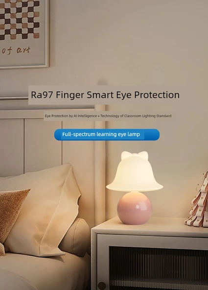 Mantar Masa Lambası - Bej Küçük Mantar - 16cm - Üç Renk Kısılabilir - Resim 6