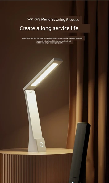 LED Göz Koruma Masa Lambası - Beyaz, Üç Renk Kademeli, Çift Girişli, 6000mm - 6