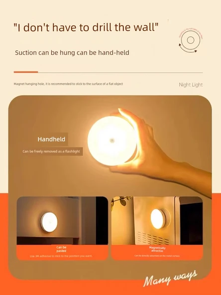 50cm Uzatılmış Sıcak Işık Otomatik Sensörlü LED Gece Lambası - Resim 2