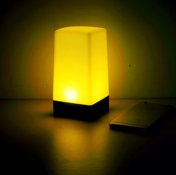 KTV Bar Masa Lambası - Dimmer Anahtarlı - Limon Sarısı Işık + Şarj Kablosu - 2 Kat Dayanıklılık