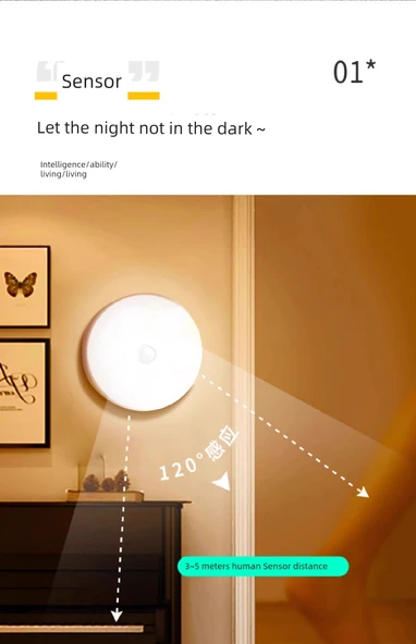 Standart Sıcak Işık Otomatik Sensörlü LED Gece Lambası - Resim 7