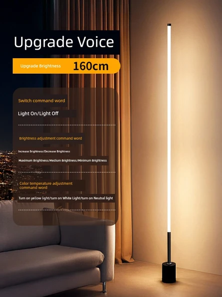 LED Zemin Lambası 160cm Akıllı Ses Kontrolü