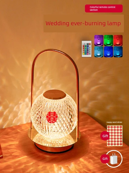 El Tipi LED Gece Lambası - 16 Renkli Uzaktan Kumandalı, Şarjlı, Fişli