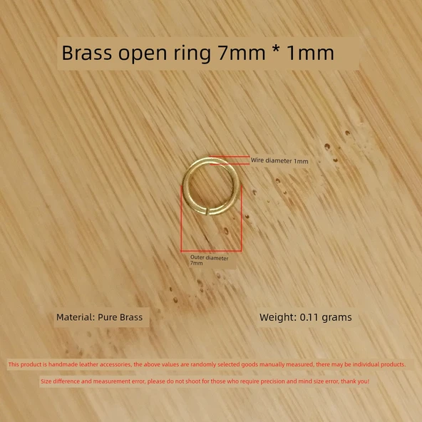 El Yapımı Pirinç Açık Halka - 7mm Dış Çap, 1mm Kalınlık