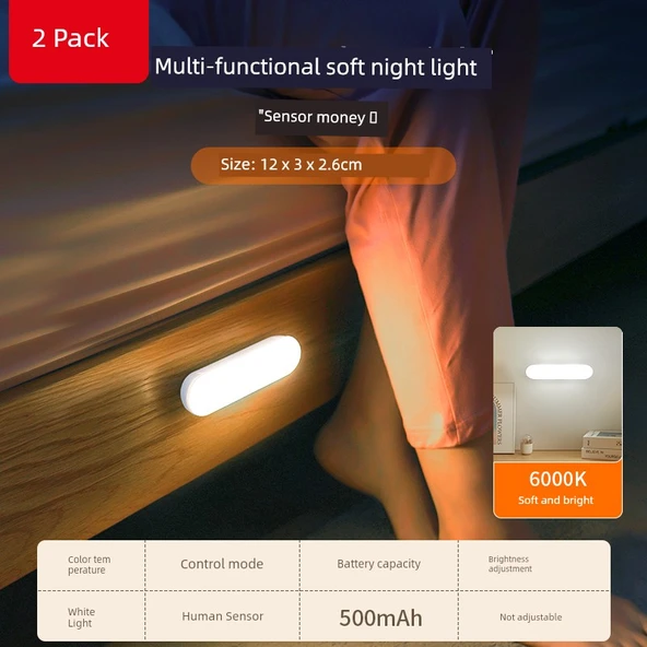 Akıllı LED Gece Lambası - 120mm - Sensörlü - Beyaz Işık
