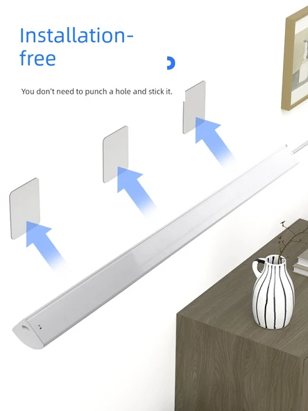 LED Köşe Duvar Lambası - Küçük Sağ Açı, Tek Anahtar, 3m Kablo, 1.2m Lamba, Sıcak Sarı - 6