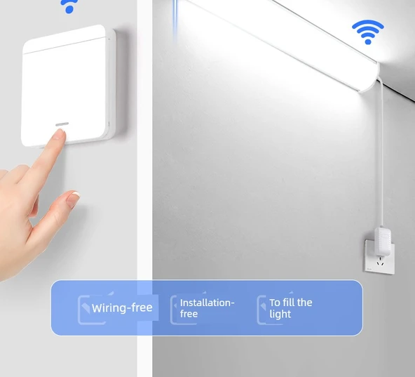 LED Köşe Duvar Lambası - Küçük Sağ Açı, Tek Anahtar, 3m Kablo, 0.6m Lamba, Sıcak Sarı - 9