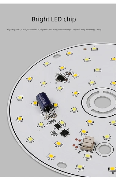 Sürücüsüz 6W 6cm LED Lamba Kartı - Beyaz Işık - 9