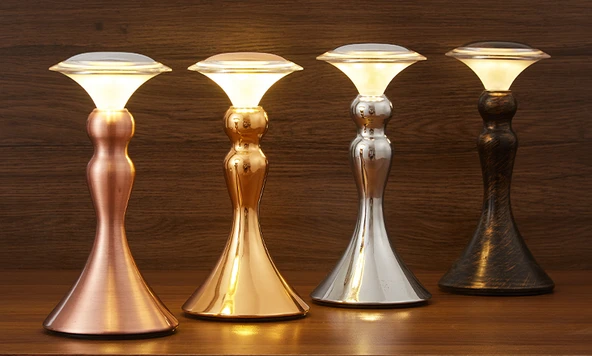 Retro Şarj Edilebilir LED Masa Lambası - Latin Altın Şapka - Dokunmatik - 3 Renk - 4