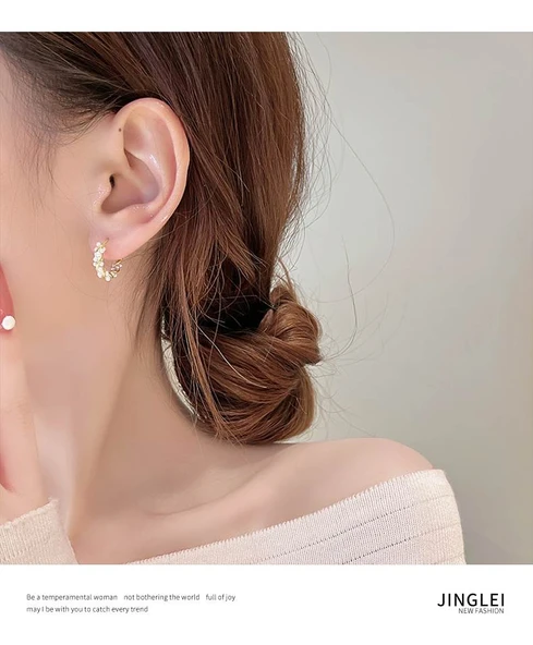 18K Altın Küçük Burgu İnci Küpe - 35 Kablo Dikiş Küpe İğnesi - 8