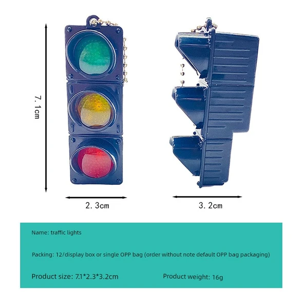 Mini Dijital Trafik Işığı LED Anahtarlık - Trafik Lambası
